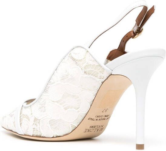Malone Souliers Marion 85mm lace pumps White