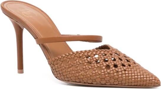 Malone Souliers Marla 80mm woven mules Brown