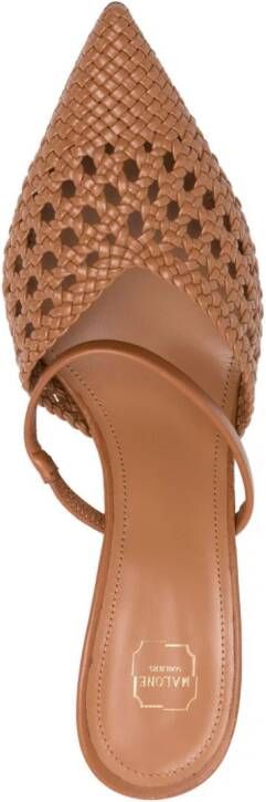 Malone Souliers Marla 80mm woven mules Brown