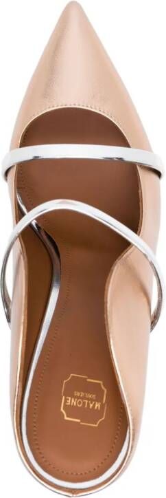 Malone Souliers Maureen 115mm leather mules Gold