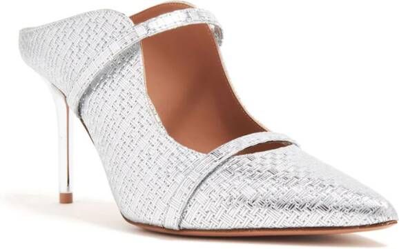 Malone Souliers Maureen 85mm leather mules Silver