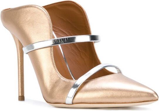 Malone Souliers Maureen 100mm leather mules Metallic