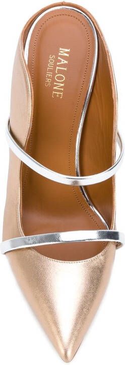 Malone Souliers Maureen 100mm leather mules Metallic