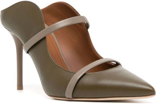 Malone Souliers Maureen pointed leather mules Green