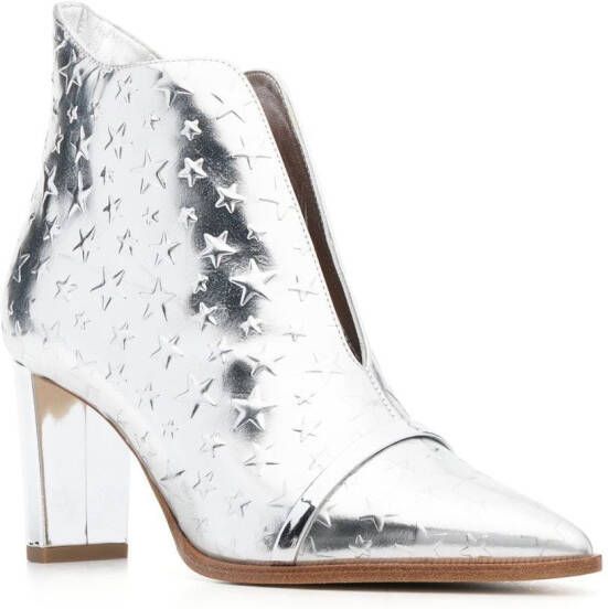 Malone Souliers metallic-effect ankle boots Silver