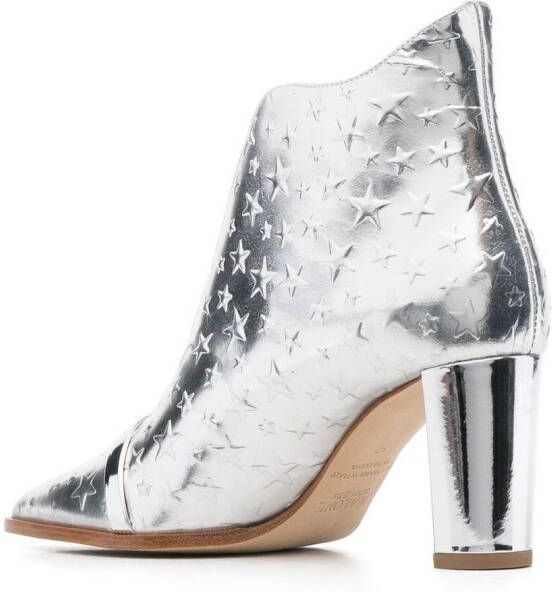 Malone Souliers metallic-effect ankle boots Silver