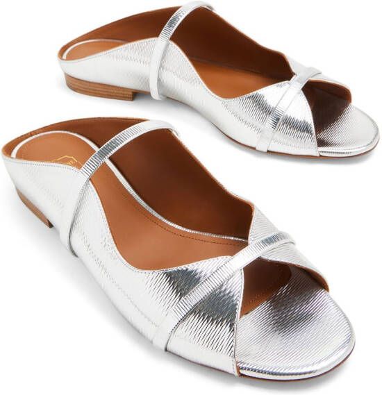 Malone Souliers metallic-effect flat sandals Silver