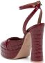 Malone Souliers Mora 140mm crocodile-embossed effect pumps Red - Thumbnail 3