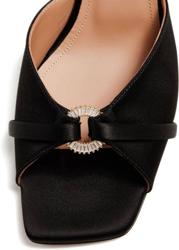Malone Souliers Patricia 70mm crystal-embellished satin mules Black