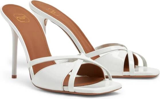Malone Souliers Penn 85mm patent leather mules White