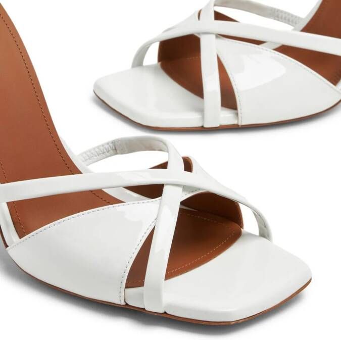 Malone Souliers Penn 85mm patent leather mules White