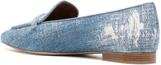Malone Souliers pointed-toe distressed-finish loafers Blue