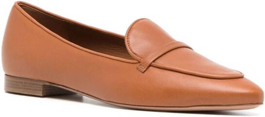 Malone Souliers pointed-toe leather loafers Brown
