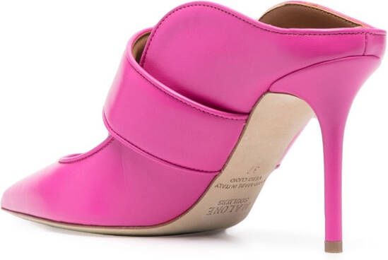 Malone Souliers pointed-toe leather mules Pink