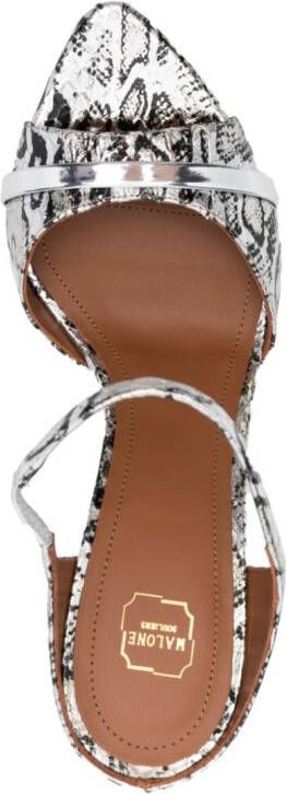 Malone Souliers python-print calf-leather mules Silver