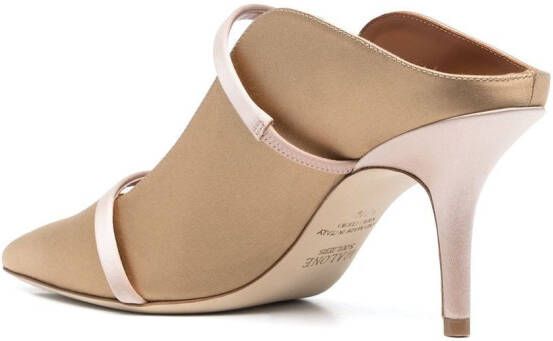 Malone Souliers satin finish pointed toe mules Neutrals
