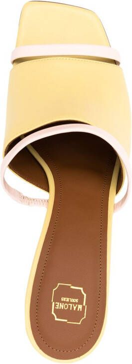 Malone Souliers square open toe mules Yellow