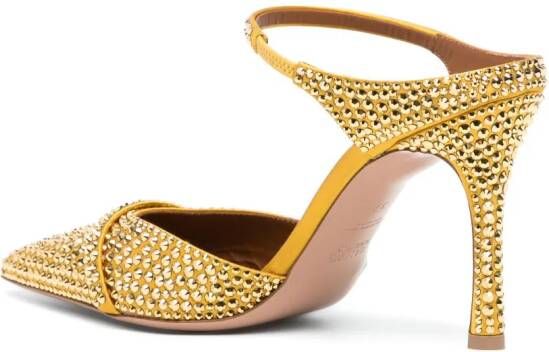 Malone Souliers stud-embellished 85mm mules Yellow