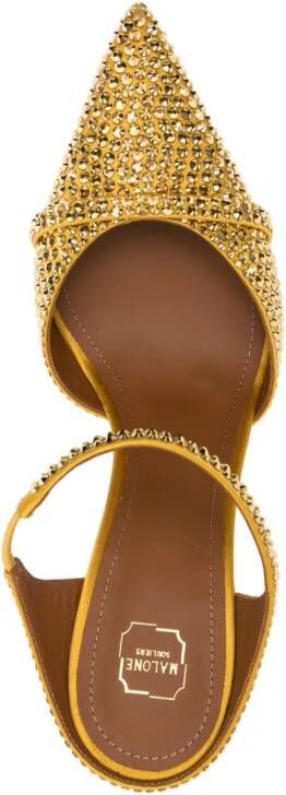 Malone Souliers stud-embellished 85mm mules Yellow
