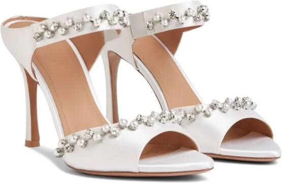 Malone Souliers Tala 90mm satin sandals White