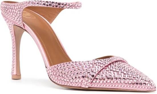 Malone Souliers Uma 90mm crystal-embellished mules Pink