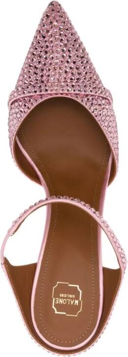 Malone Souliers Uma 90mm crystal-embellished mules Pink
