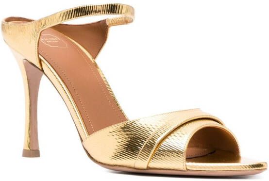Malone Souliers Una 90mm metallic sandals Gold