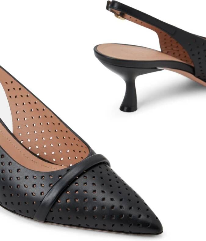Malone Souliers Vesper 70mm perforated-leather pumps Black