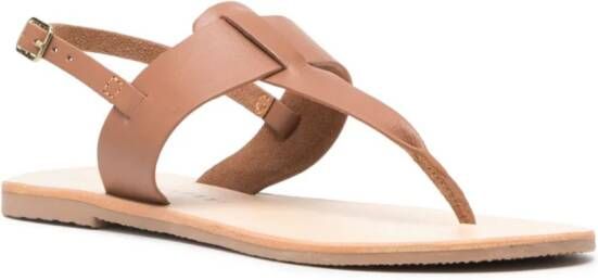 Manebi almond leather sandals Brown