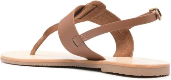 Manebi almond leather sandals Brown