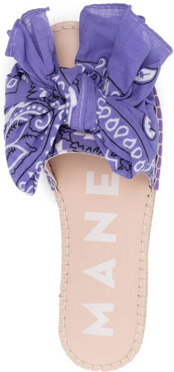Manebi bandana knot espadrille slides Purple