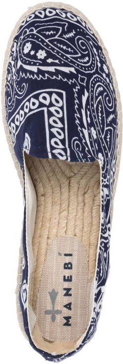 Manebi bandana-print espadrilles Blue