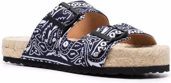 Manebi bandana-print sandals Blue