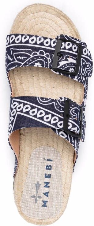 Manebi bandana-print sandals Blue