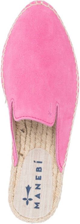 Manebi calf-suede open-toe espadrilles Pink