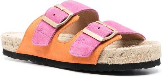 Manebi colour-block open-toe sliders Pink