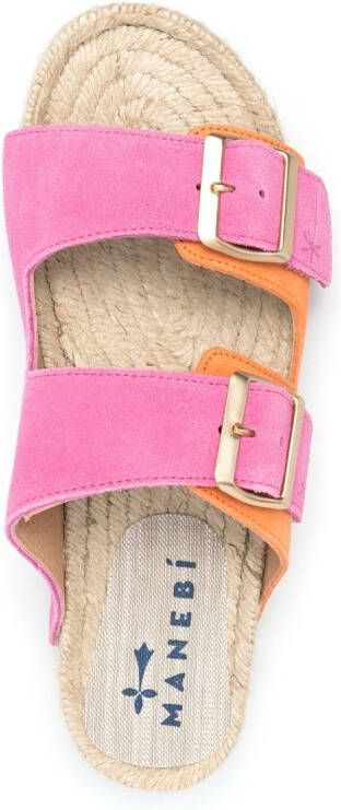 Manebi colour-block open-toe sliders Pink