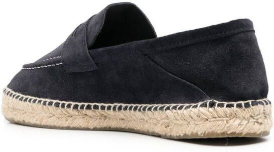 Manebi decorative-stitch suede espadrilles Blue