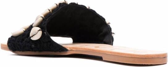 Manebi embellished open-toe slides Black