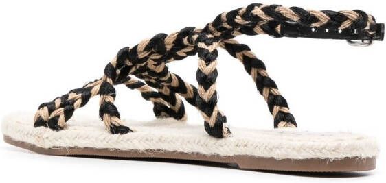 Manebi flat rope sandals Black