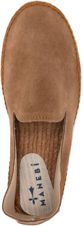 Manebi flat suede espadrilles Brown