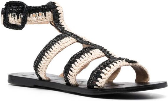 Manebi gladiator braided sandals Black