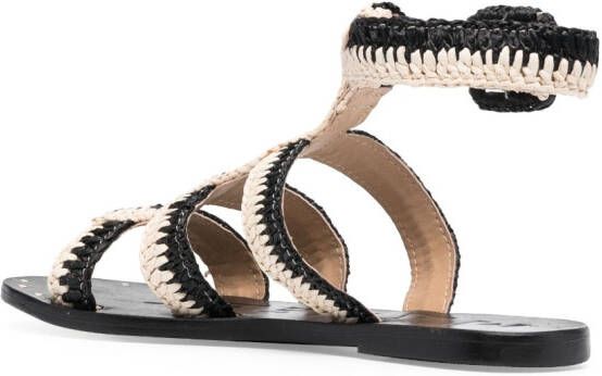 Manebi gladiator braided sandals Black