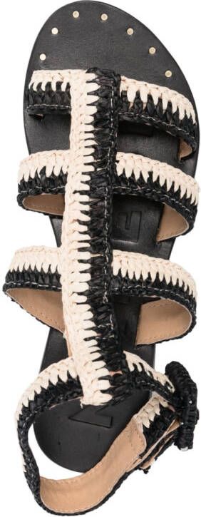 Manebi gladiator braided sandals Black