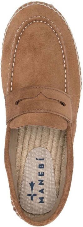 Manebi Hamptons suede espadrilles Brown