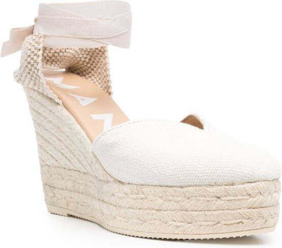 Manebi Heart-shaped 110mm wedge espadrilles White