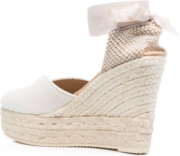 Manebi Heart-shaped 110mm wedge espadrilles White