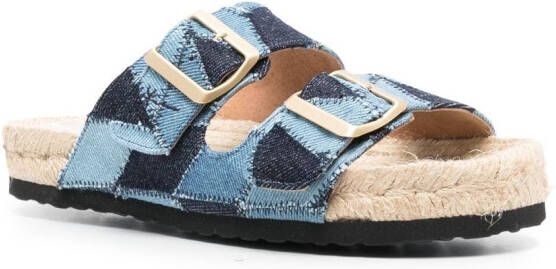 Manebi jeans raffia espadrilles Blue