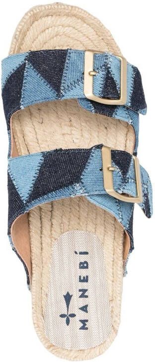 Manebi jeans raffia espadrilles Blue