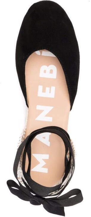 Manebi low-wedge espadrille sandals Black